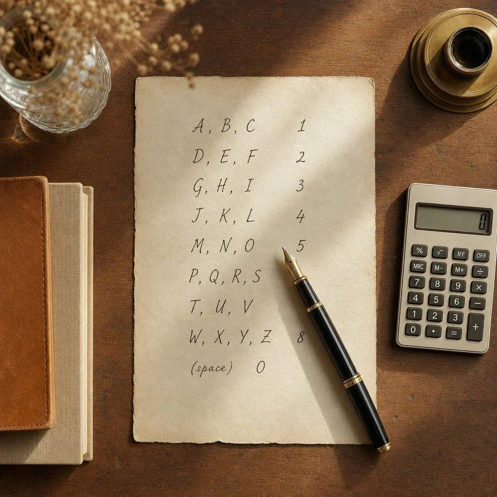The Pythagorean Letter-to-Number Chart